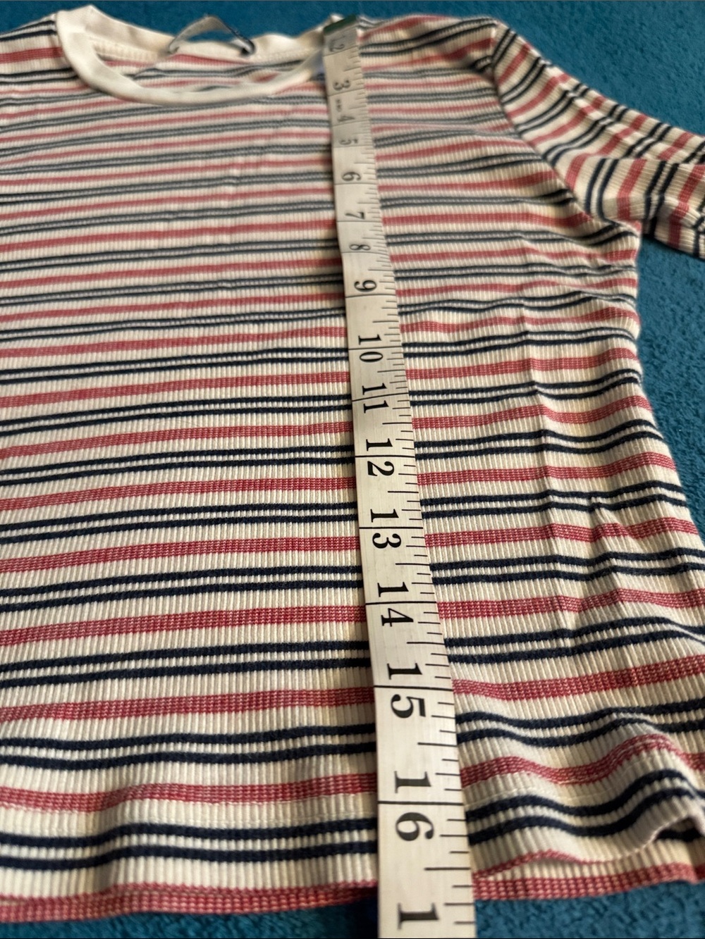 Brandy Melville Cream Top with Pink, Black & Red Stripes - Picture 4 of 7